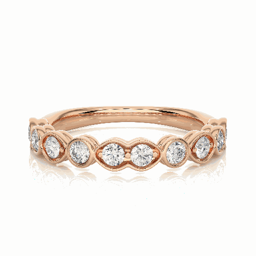  Round Cut Diamond Half Eternity Band For Women