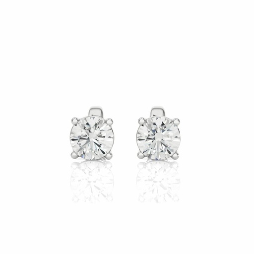  Round Cut Prong Set Diamond Stud Earrings For Women