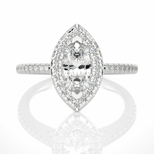  Marquise Cut Prong Set Halo Diamond Engagement Ring For Women