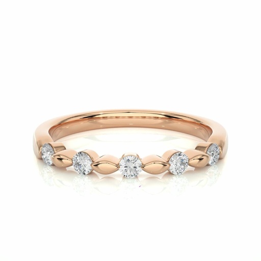  Round Cut Diamond Shaped Half Eternity Band For Women