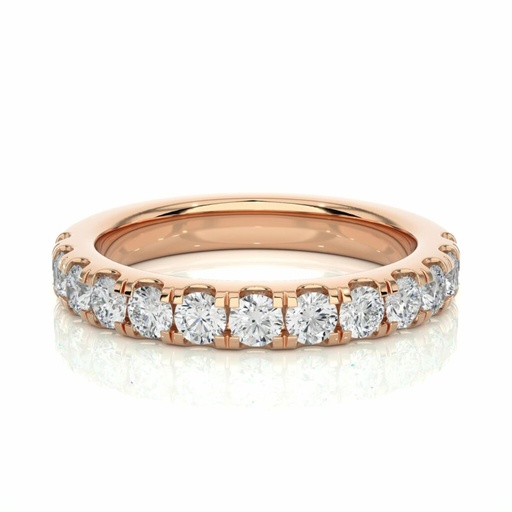  Round Cut Diamond Prong Setting Diamond Half Eternity Band For Women
