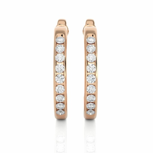  Round Cut Diamond Half Hoop Earrings For Women