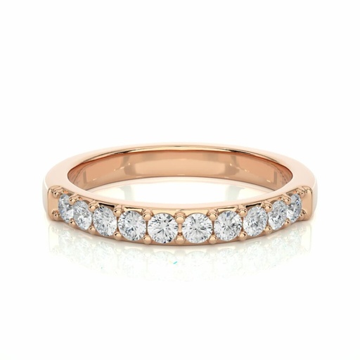 Round Cut Diamond Half Eternity Wedding Band For Women