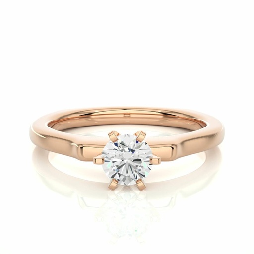 Round Cut Diamond Solitaire Engagement Ring For Women