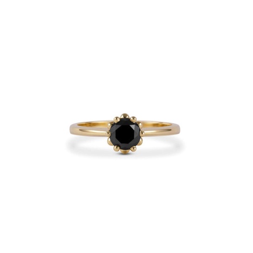  Round Cut Diamond Solitaire Black Diamond Wedding Ring For Women