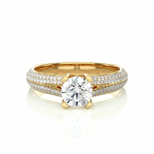  Round Cut Diamond Split Shank Prong Setting Anniversary Ring For Women