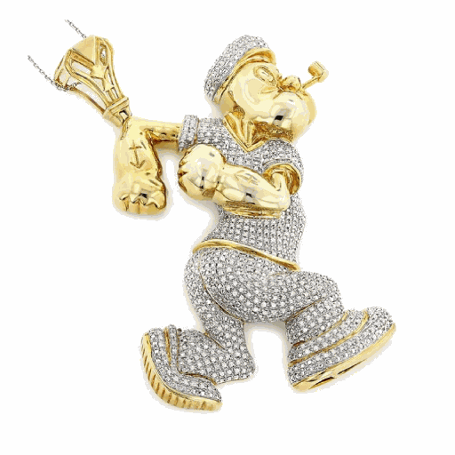  Round diamond Pave Setting Popeye Diamond Pendant