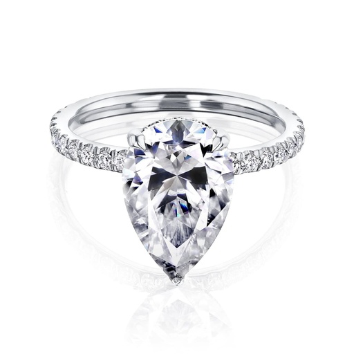  Pear shape solitaire Moissanite Engagement Ring 14K Promise Ring Bridal Ring/ Gift For Her/ Simple Diamond Ring/ Anniversary Gif