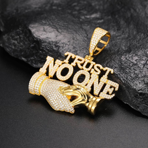 S925 Moissanite Trust No One Trap Pendant