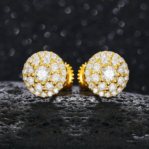 3 Layers Moissanite Halo Stud Earrings