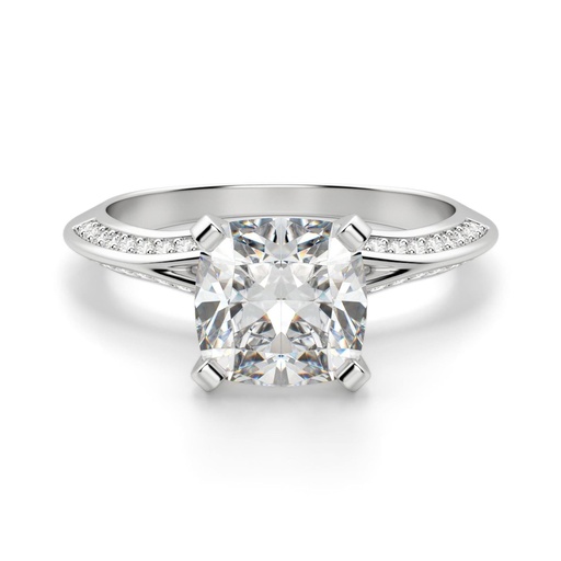 Cushion Cut Diamond Knife Edge Anniversary Ring For Women