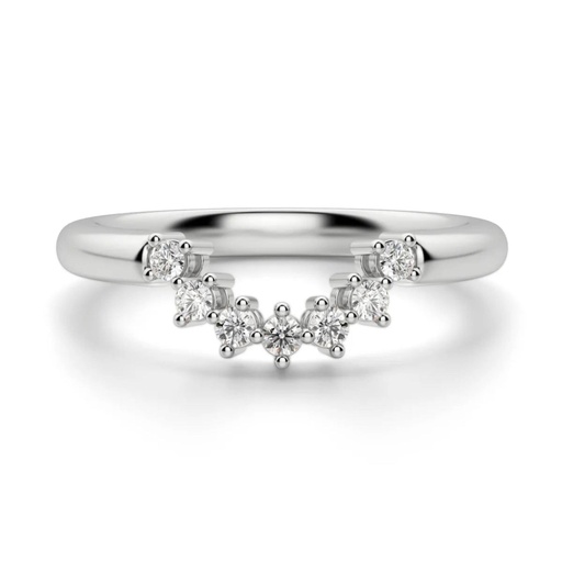  Round Cut Diamond Curved Half Eternity Band For Women