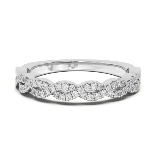 Round Cut Diamond Twisted Matching Wedding Band for Women