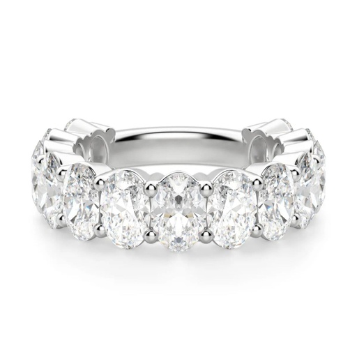 Oval Cut Semi Eternity Wedding Band For Women