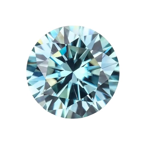 [MORDBL119.00] Loose Moissanite Blue Clean Round Cut 19.00 MM