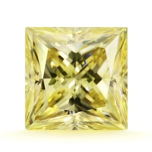 Loose Moissanite Canary Vivid Yellow Clean Princess Cut 6.50 MM