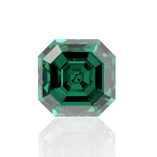 Loose Moissanite Emerald Vivid Green Clean Asscher Cut 11.00 MM