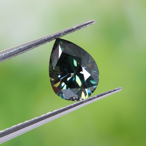 Loose Moissanite Peacock Blue Clean Pear Cut 13.00 x 9.00 MM