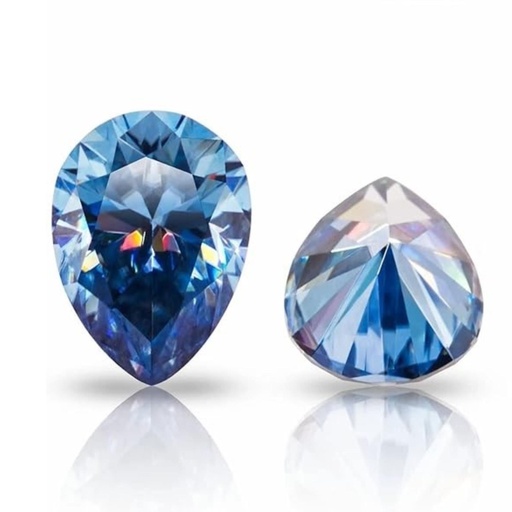 Loose Moissanite Royal Vivid Blue Clean Pear Cut 16.00 x 12.00 MM