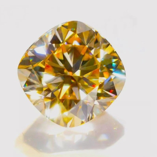 Loose Moissanite Champagne Vivid Brown Clean Cushion Cut 8.50 MM