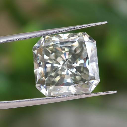 Loose Moissanite Off White Clean Square Radiant Cut 11.00 MM