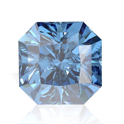 Loose Moissanite Royal Vivid Blue Clean Square Radiant Cut 10.00 MM