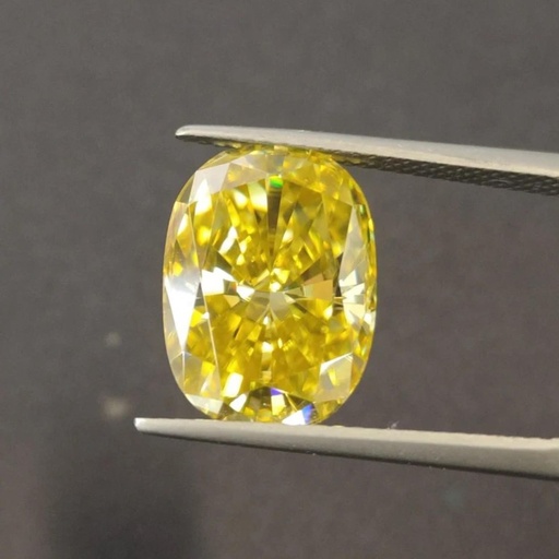 Loose Moissanite Canary Vivid Yellow Clean Elongated Cushion Cut 13.00 x 11.00 MM