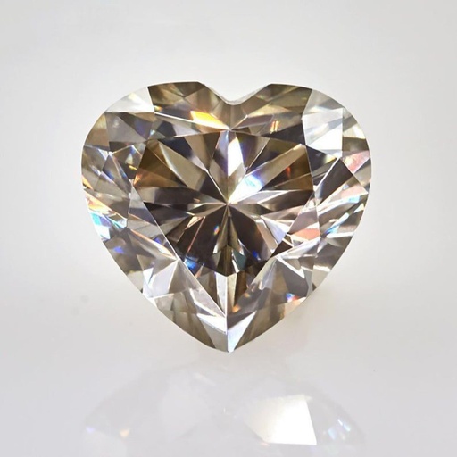 Loose Moissanite Brown Clean Heart Cut 6.50 MM