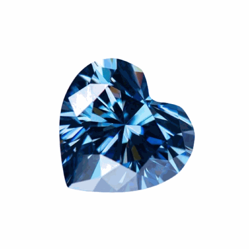 Loose Moissanite Royal Vivid Blue Clean Heart Cut 5.00 MM