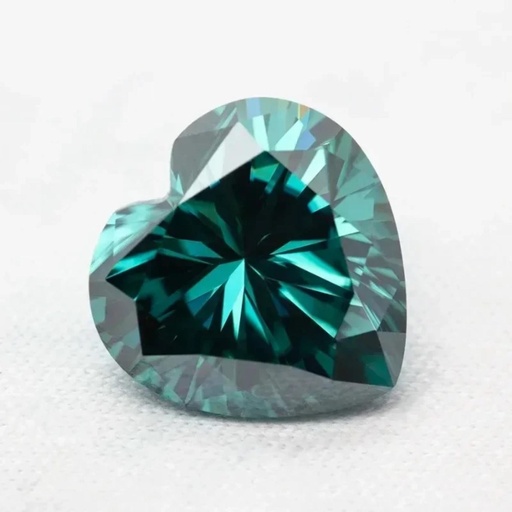 Loose Moissanite Emerald Vivid Green Clean Heart Cut 6.50 MM