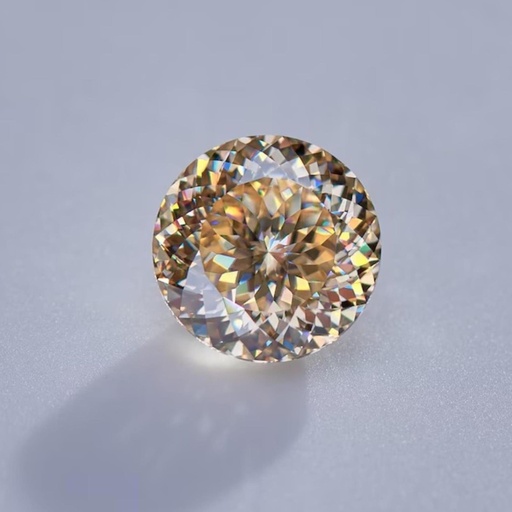 Loose Moissanite Champagne Vivid Brown Clean Portuguese Cut 12.00 MM