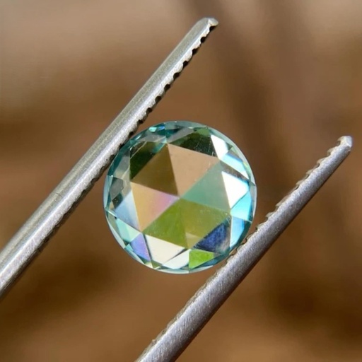 Loose Moissanite Blue Clean Rose Cut Round 9.00 MM