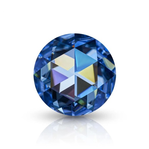 Loose Moissanite Royal Vivid Blue Clean Rose Cut Round 19.00 MM