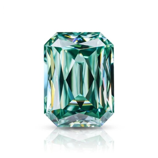 Loose Moissanite Green Clean Criss Cut Emerald 10.00 x 8.00 MM
