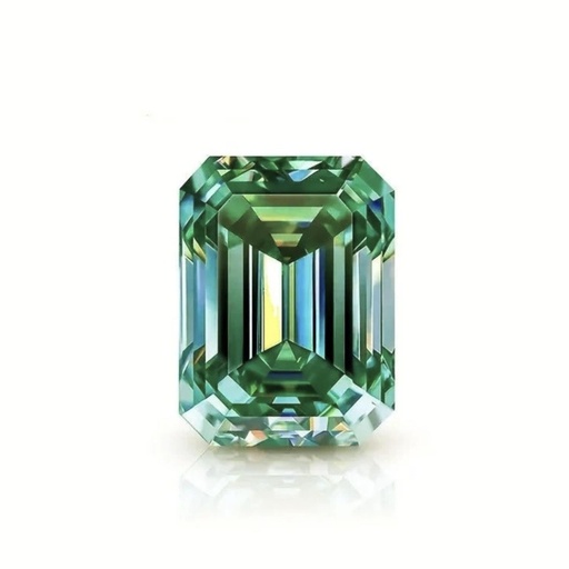 Loose Moissanite Emerald Vivid Green Clean Criss Cut Emerald 11.00 x 9.00 MM