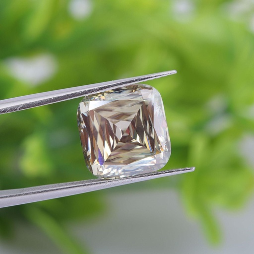 Loose Moissanite Brown Clean Criss Cut Cushion 10.00 MM