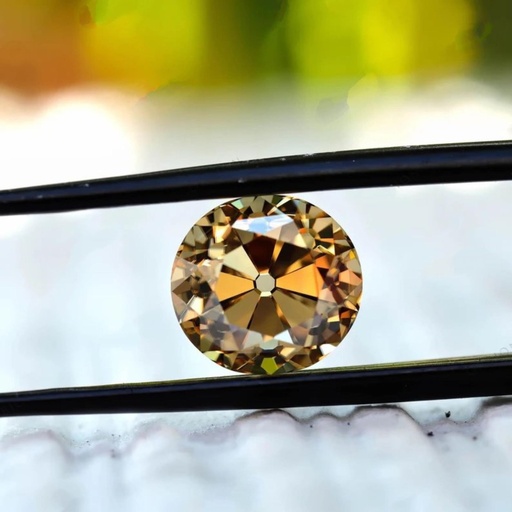 Loose Moissanite Champagne Vivid Brown Clean Old European Cut 7.00 MM