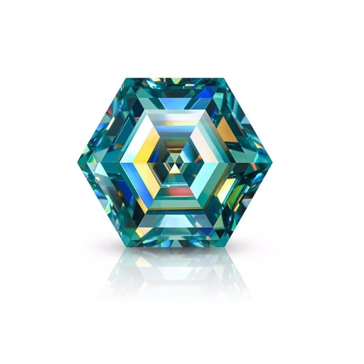 Loose Moissanite Blue Clean Hexagon Cut 9.00 MM