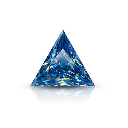 Loose Moissanite Royal Vivid Blue Clean Triangle Cut 10.00 MM