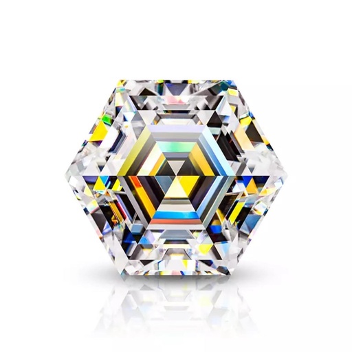 [MOHXWH1_5] Loose Moissanite White Clean Hexagon Cut 5.00 MM