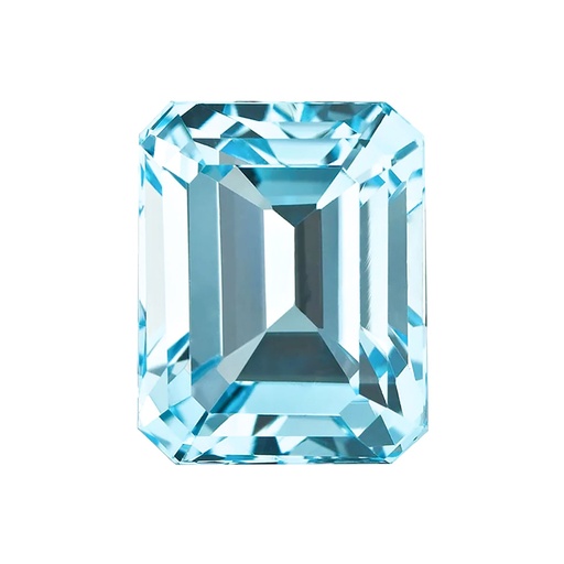 Loose Moissanite Blue Clean Emerald Cut 6.00 x 4.00 MM