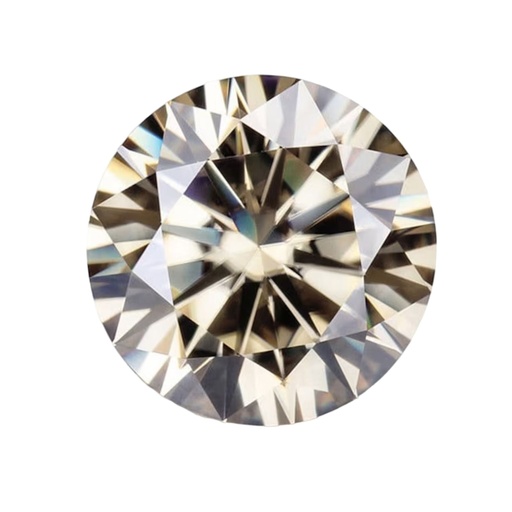 Loose Moissanite Brown Clean Round Cut 10.75 MM