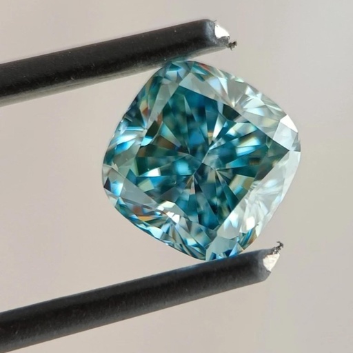 Loose Moissanite Fancy Blue Clean Cushion Cut 7.50 MM