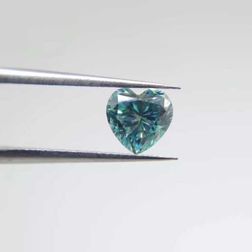 Loose Moissanite Fancy Blue Clean Heart Cut 11.25 MM
