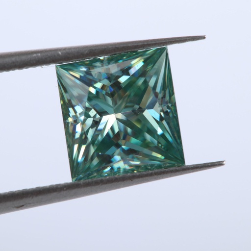 Loose Moissanite Fancy Blue Clean Princess Cut 9.25 MM