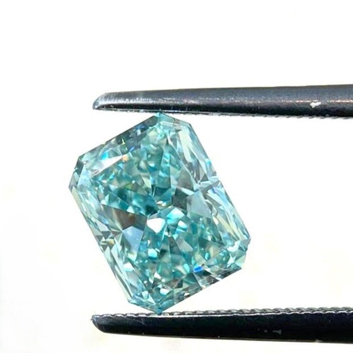 Loose Moissanite Fancy Blue Clean Radiant Cut 10.00 x 8.00 MM