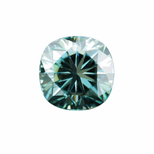 Loose Moissanite Green Clean Cushion Cut 10.50 MM