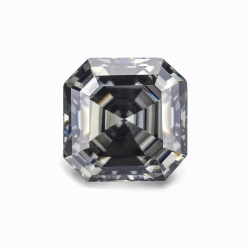Loose Moissanite Grey Clean Asscher Cut 7.00 MM