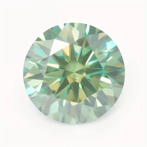 Loose Moissanite Light Green Clean Round Cut 6.75 MM