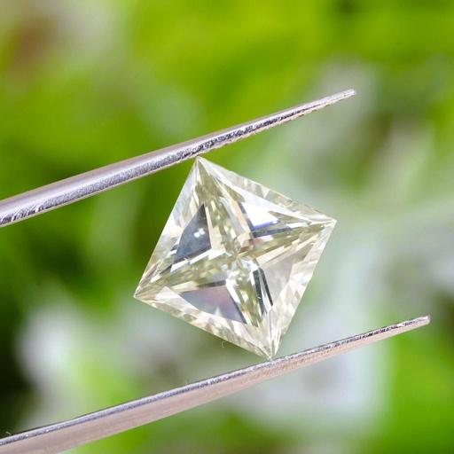 Loose Moissanite Off White Yellow Clean Princess Cut 8.50 MM